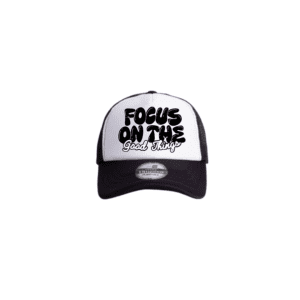 Focus on the Good- Trucker Cap - White on Black