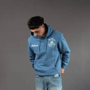 The “Halo Heart” Hoodie - White on Blue